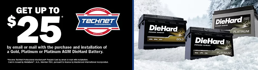 Get up to $25 on Diehard batteries